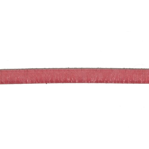 Lacet cuir 5x2 mm Rose métallisé x30cm