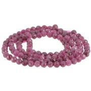 Perles  rondes facettées 3.5 mm en pierre gemme  - Imitation Rubis x38cm