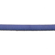 Lacet cuir 5x2 mm Bleu métallisé x30cm