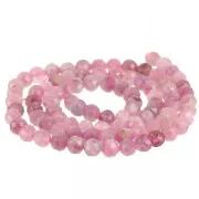 Perles rondes facettées 4 mm pierre gemme - Tourmaline rose x38cm