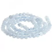 Perles rondes facettées 4 mm pierre gemme - Blue Lace Agate x38cm