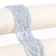 Perles rondes facettées 4 mm pierre gemme - Blue Lace Agate x38cm