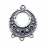 Intercalaires/Créoles 3 rangs argenté vieilli 21 mm x2