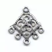 Intercalaires Losange 5 rangs argenté vieilli 23 mm x2