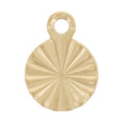 Breloques rondes striées 6 mm - Acier inoxydable 304L Doré x8