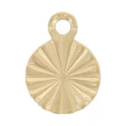 Breloques rondes striées 6 mm - Acier inoxydable 304L Doré x8