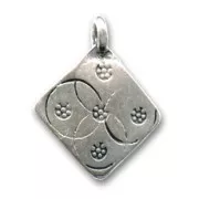 Breloque losange 23 mm argenté vieilli x1