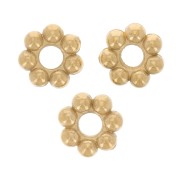 Perles rondelles fleurs 3 mm - Acier inoxydable 304L Doré x10