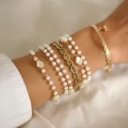 Perles rondelles fleurs 4 mm - Acier inoxydable 304L Doré x10