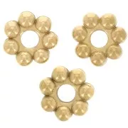 Perles rondelles fleurs 5 mm - Acier inoxydable 304L Doré x10