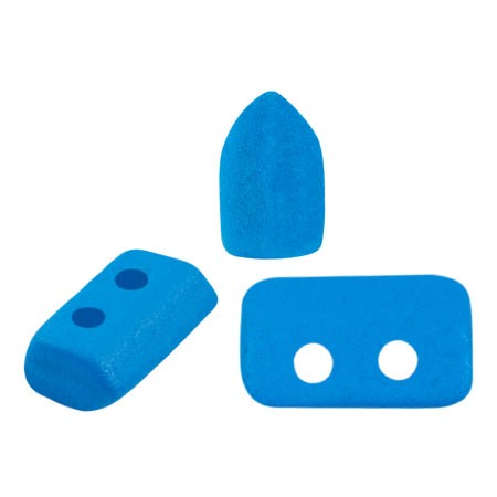 Perles en verre Piros® par Puca® 2x5 mm - Capri Blue Light Mat x10g