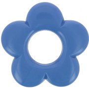 Pendentif fleur 21 mm en résine opaque - Bleu x1