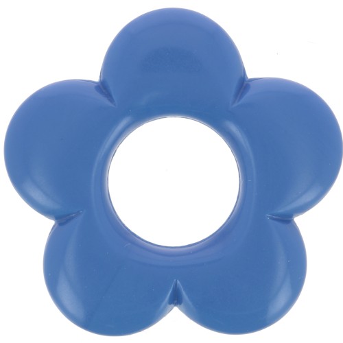 Pendentif fleur 21 mm en résine opaque - Bleu x1