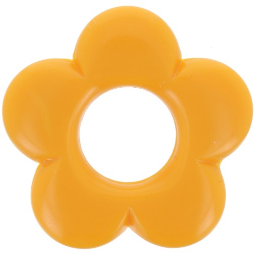 Pendentif fleur 21 mm en résine opaque - Mandarine x1