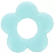 Pendentif fleur 21 mm en résine opaque - Bleu pastel x1