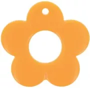 Pendentif fleur 35 mm en résine opaque - Mandarine x1