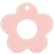 Pendentif fleur 35 mm en résine opaque - Rose clair x1
