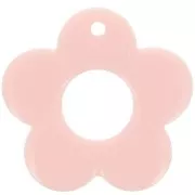Pendentif fleur 35 mm en résine opaque - Rose clair x1