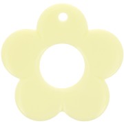 Pendentif fleur 35 mm en résine opaque - Jaune pâle x1
