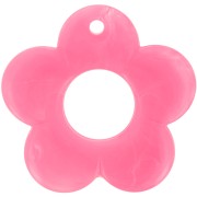 Pendentif fleur 35 mm en résine opaque - Rose vif marbré x1|raw }}