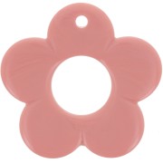 Pendentif fleur 35 mm en résine opaque - Rose saumon x1