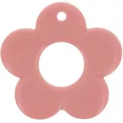 Pendentif fleur 35 mm en résine opaque - Rose saumon x1