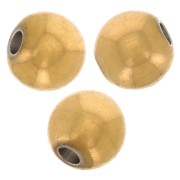 Perles rondes 3 mm - Acier inoxydable 316L Doré x10