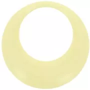 Pendentif rond évidé en résine opaque 44 mm - Jaune pâle x1