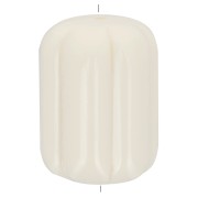 Perle tube striée 20x14 mm en résine opaque - Ecru x1