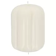 Perle tube striée en résine opaque 20x14 mm - Ecru x1