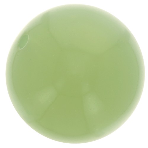 Perles rondes 14 mm en résine translucide - Vert amande x6