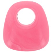 Pendentif trapèze en résine opaque 23x21 mm - Rose vif marbré x1