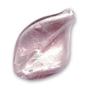 Perle torsadée feuille d'argent 30x20 mm Light Rose x1