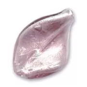 Perle torsadée feuille d'argent 30x20 mm Light Rose x1