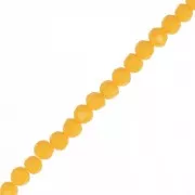 Perles rondes facettées 4 mm - Opaque jaune x35cm