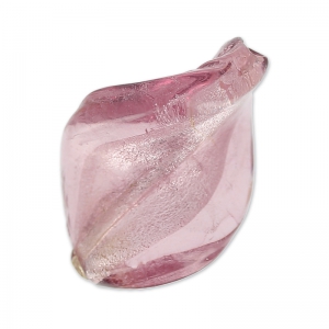 Perle torsadée feuille d'argent 25x15 mm Light Amethyst x1
