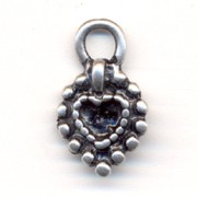 Breloques coeur 11 mm argenté vieilli x4