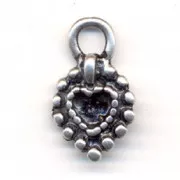 Breloques coeur 11 mm argenté vieilli x4