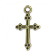 Breloques croix 21 mm bronze x10|raw }}