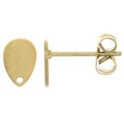 Clous d'oreilles goutte 8x5 mm avec trou - Acier inoxydable 304 Doré x20