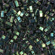 Miyuki Half Tila Beads 5x2.3x1.9 mm HTL-468 - Malachite Green Iris Metallic x10g