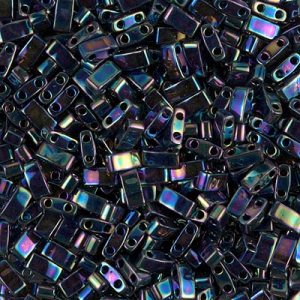 Miyuki Half Tila Beads 5x2.3x1.9 mm HTL-455 - Variegated Blue Iris Metallic x10g