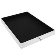 Plateau simple 29x20 cm pour valise de transport bijoux - Noir x1|raw }}