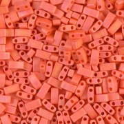 Miyuki Half Tila Beads 5x2.3x1.9 mm HTL-406FR - Mat Op Orange AB x10g|raw }}