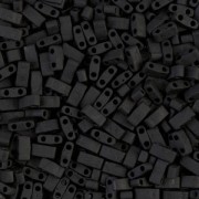 Miyuki Half Tila Beads 5x2.3x1.9 mm HTL-401F - Mat Black x10g