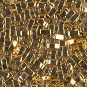 Miyuki Half Tila Beads 5x2.3x1.9 mm HTL-191 - 24kt Gold Plated x5g|raw }}