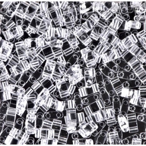 Miyuki Half Tila Beads 5x2.3x1.9 mm HTL-131 - Crystal x10g