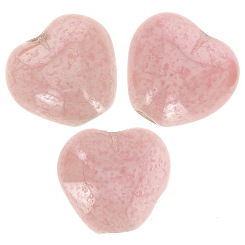 Perles coeurs 6x6.5 mm - Opaque Pink Luster x10g