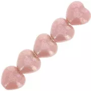 Perles coeurs 6x6.5 mm - Opaque Pink Luster x10g