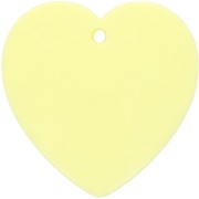 Pendentif coeur en résine opaque 36x36.5 mm - Jaune pâle x1